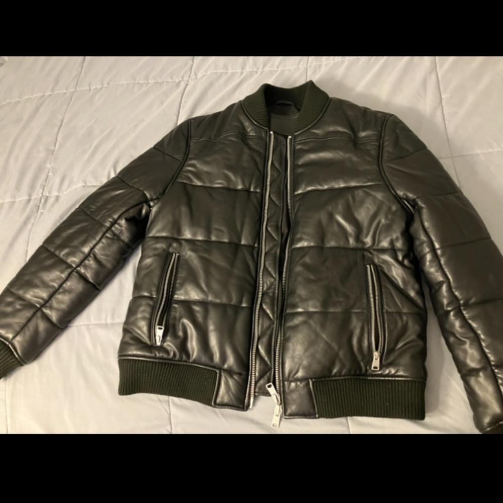 All Saints leather bomber